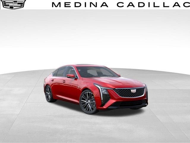 2026 Cadillac CT5 Premium Luxury in Radiant Red Tintcoat — front three-quarter view