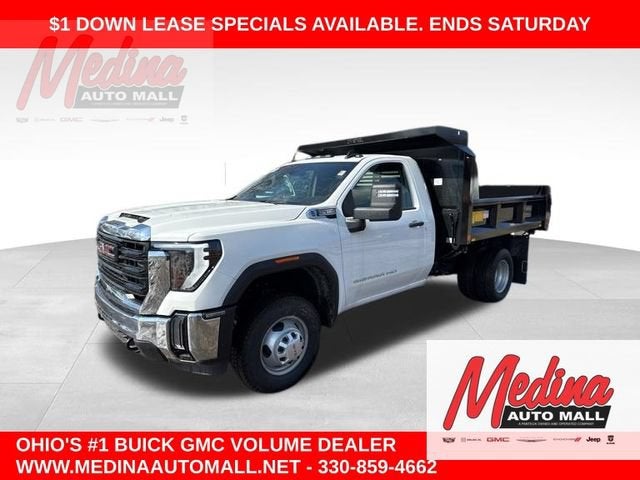 2025 GMC Sierra 3500 HD Chassis Cab Pro in Summit White — front three-quarter view