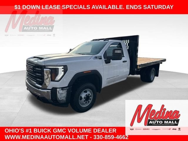 2026 GMC Sierra 3500 HD Chassis Cab Pro in Summit White — front three-quarter view