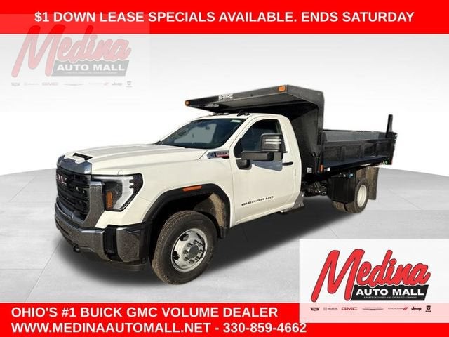 2026 GMC Sierra 3500 HD Chassis Cab Pro in Summit White — front three-quarter view
