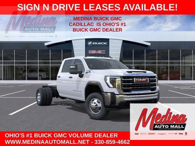 2026 GMC Sierra 3500 HD Chassis Cab Pro in Summit White — front three-quarter view