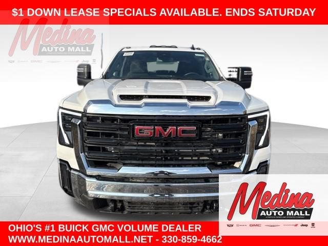 2025 GMC Sierra 3500 HD Chassis Cab Pro in Summit White — front three-quarter view