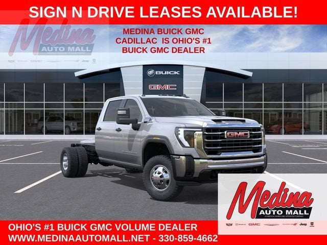 2026 GMC Sierra 3500 HD Chassis Cab Pro in Sterling Metallic — front three-quarter view