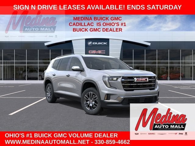 2026 GMC Acadia Elevation in Sterling Metallic — front three-quarter view