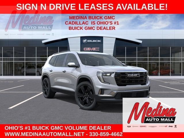 2026 GMC Acadia Elevation in Sterling Metallic — front three-quarter view