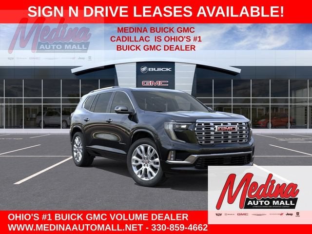 2026 GMC Acadia Denali in Ebony Twilight Metallic — front three-quarter view
