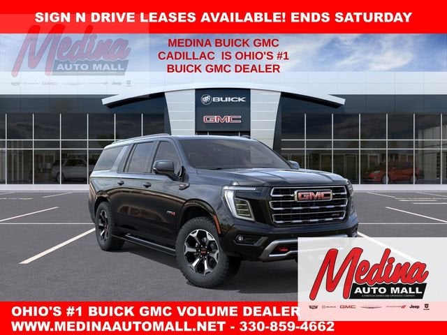 2026 GMC Yukon XL AT4 in Onyx Black — front three-quarter view