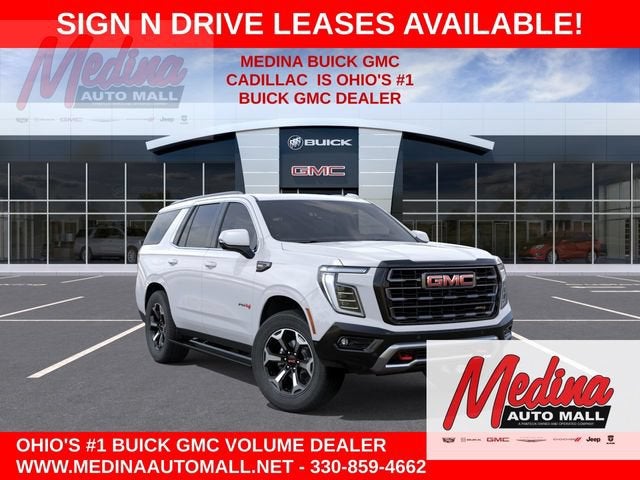2026 GMC Yukon AT4 Ultimate in Summit White — front three-quarter view