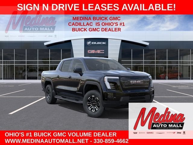 2026 GMC Sierra EV Elevation Standard Range in Onyx Black — front three-quarter view