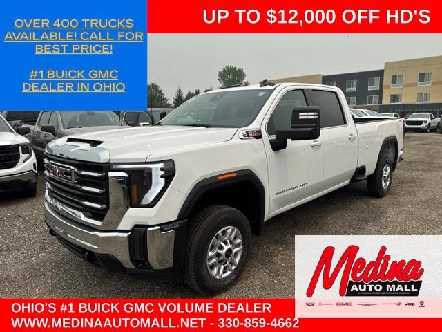 2026 GMC Sierra 2500 HD SLE in Summit White — front three-quarter view