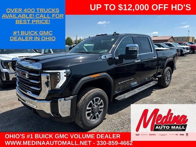 2026 GMC Sierra 2500 HD SLT in Onyx Black — front three-quarter view