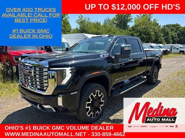 2026 GMC Sierra 2500 HD Denali in Onyx Black — front three-quarter view