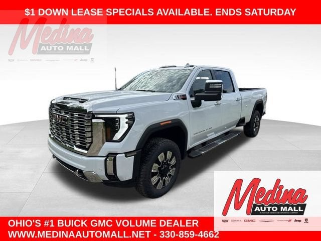 2026 GMC Sierra 3500 HD Denali in Glacier White Tricoat — front three-quarter view