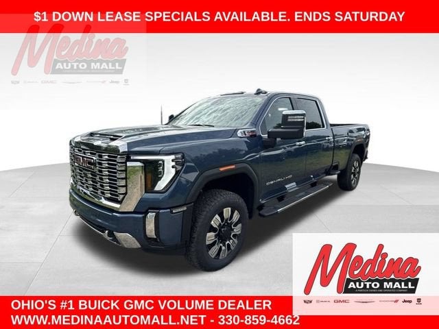 2026 GMC Sierra 3500 HD Denali in Downpour Metallic — front three-quarter view