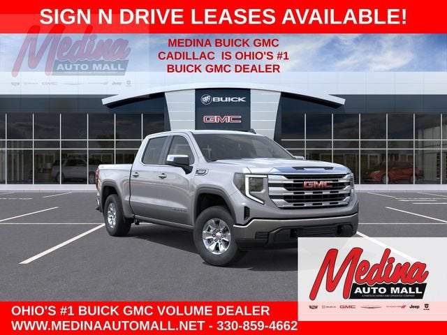 2026 GMC Sierra 1500 SLE in Sterling Metallic — front three-quarter view