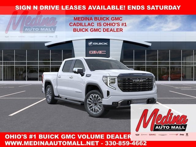 2026 GMC Sierra 1500 Denali Ultimate in Glacier White Tricoat — front three-quarter view