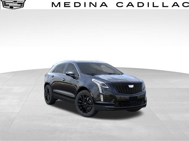 2026 Cadillac XT5 Premium Luxury in Stellar Black Metallic — front three-quarter view