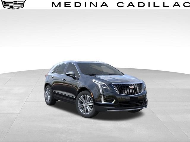 2026 Cadillac XT5 Premium Luxury in Stellar Black Metallic — front three-quarter view