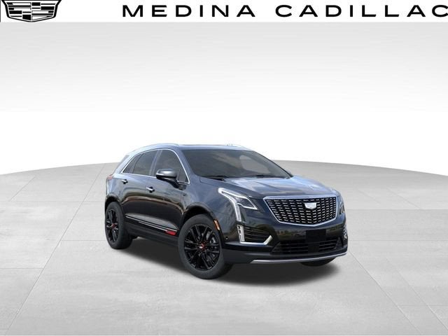 2026 Cadillac XT5 Premium Luxury in Stellar Black Metallic — front three-quarter view