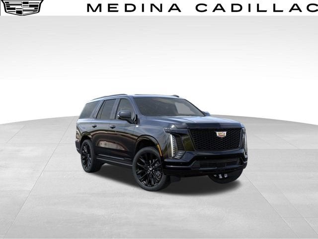 2026 Cadillac Escalade Platinum Sport in Black Raven — front three-quarter view