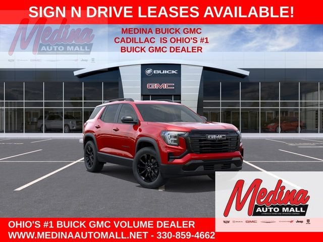 2027 GMC Terrain FWD Elevation in Volcanic Red Tintcoat — front three-quarter view