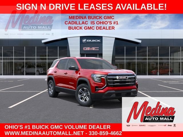 2027 GMC Terrain FWD Elevation in Volcanic Red Tintcoat — front three-quarter view