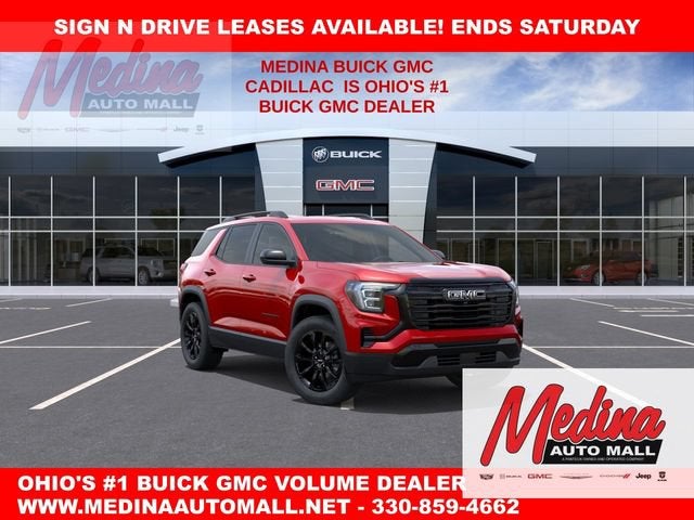 2027 GMC Terrain AWD Elevation in Volcanic Red Tintcoat — front three-quarter view