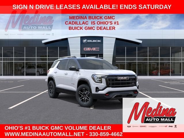 2026 GMC Terrain AT4 in Summit White — front three-quarter view