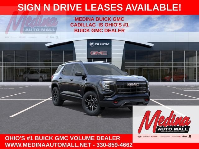 2026 GMC Terrain AT4 in Ebony Twilight Metallic — front three-quarter view