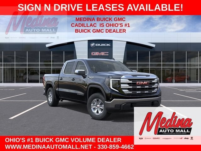2026 GMC Sierra 1500 SLE in Onyx Black — front three-quarter view