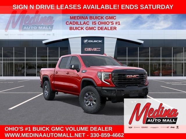 2026 GMC Sierra 1500 AT4X in Volcanic Red Tintcoat — front three-quarter view