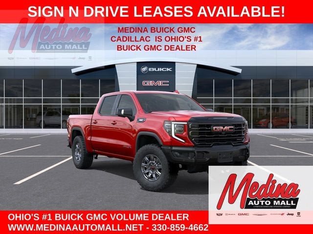 2026 GMC Sierra 1500 AT4X in Volcanic Red Tintcoat — front three-quarter view