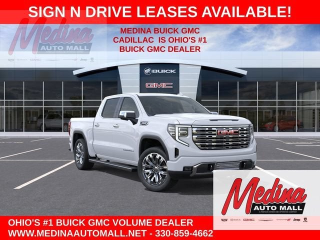 2026 GMC Sierra 1500 Denali in Glacier White Tricoat — front three-quarter view