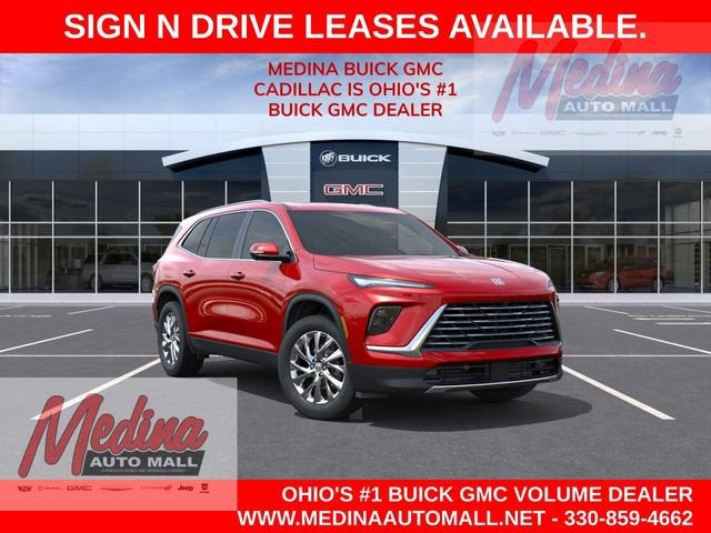 2026 Buick Enclave Preferred in Cherry Red Tintcoat — front three-quarter view
