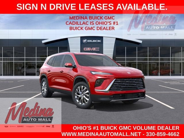 2026 Buick Enclave Preferred in Cherry Red Tintcoat — front three-quarter view