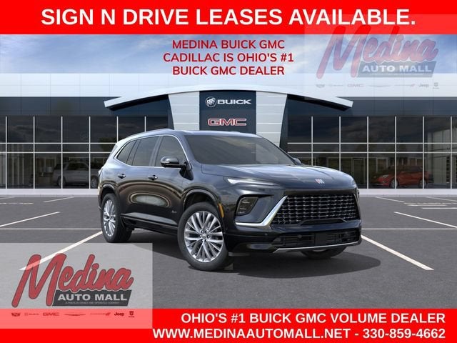 2026 Buick Enclave Avenir in Ebony Twilight Metallic — front three-quarter view
