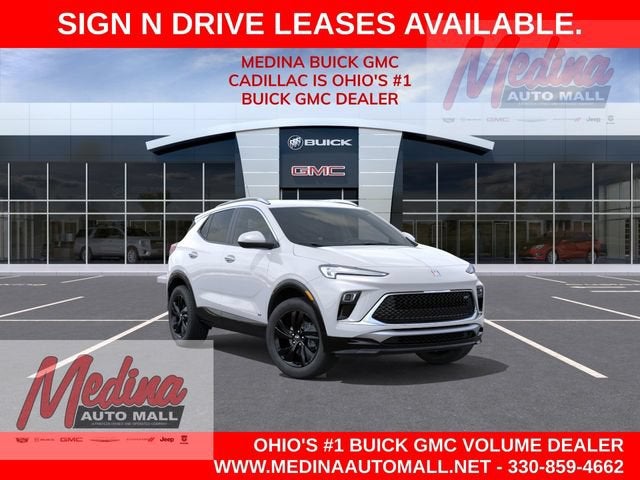 2026 Buick Encore GX Sport Touring in Summit White — front three-quarter view