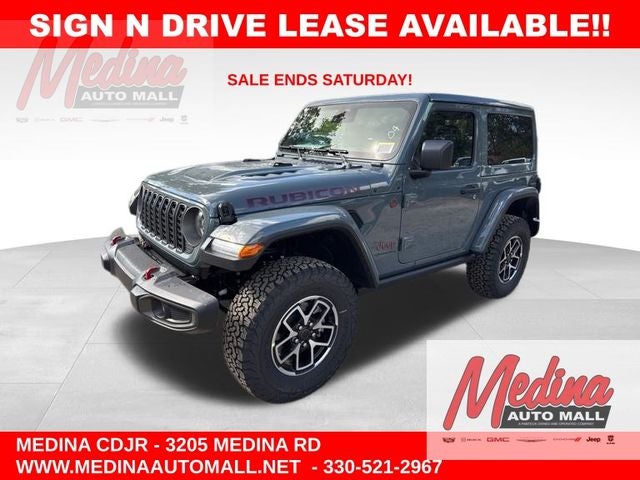 2026 Jeep Wrangler Rubicon in Anvil Clear-Coat Exterior Paint — front three-quarter view