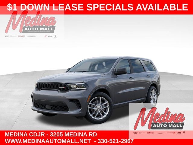 2026 Dodge Durango GT in Destroyer Gray Clear-Coat Exterior Paint — front three-quarter view