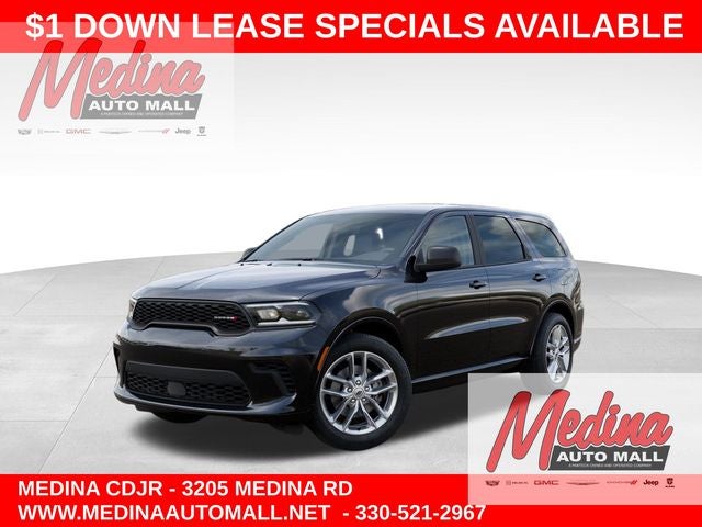 2026 Dodge Durango GT in Diamond Black Clear-Coat Exterior Paint — front three-quarter view
