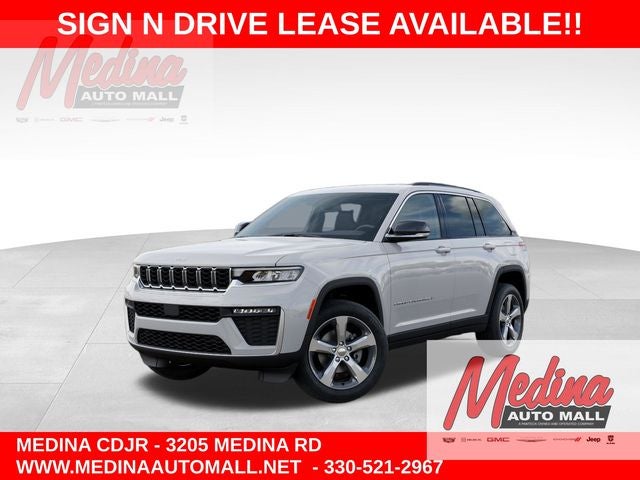 2026 Jeep Grand Cherokee Limited in Bright White Clearcoat — front three-quarter view