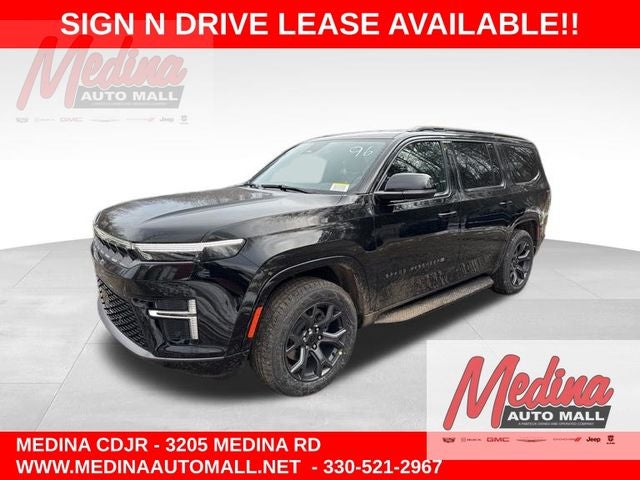 2026 Jeep Grand Wagoneer Limited Altitude in High Gloss Black Exterior Paint — front three-quarter view