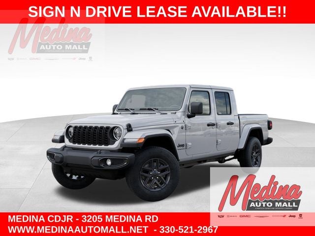2026 Jeep Gladiator Sport S in Bright White Clearcoat — front three-quarter view