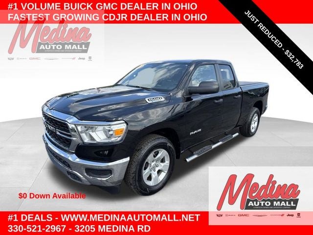2023 RAM 1500 Big Horn/Lone Star in Diamond Black Crystal Pearlcoat — front three-quarter view