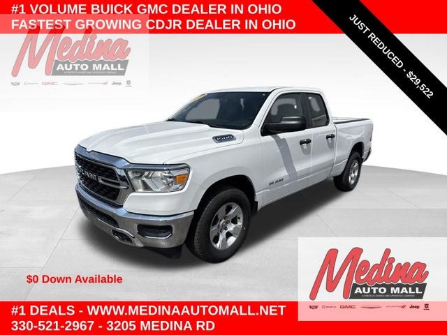 2023 RAM 1500 Big Horn/Lone Star in Bright White Clearcoat — front three-quarter view