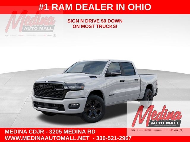 2026 RAM 1500 Big Horn/Lone Star in Bright White Clear-Coat Exterior Paint — front three-quarter view