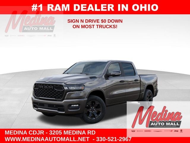 2026 RAM 1500 Big Horn/Lone Star in Granite Crystal Metallic Clear-Coat Exterior Paint — front three-quarter view