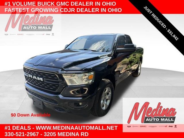 2023 RAM 1500 Big Horn/Lone Star in Diamond Black Crystal Pearlcoat — front three-quarter view