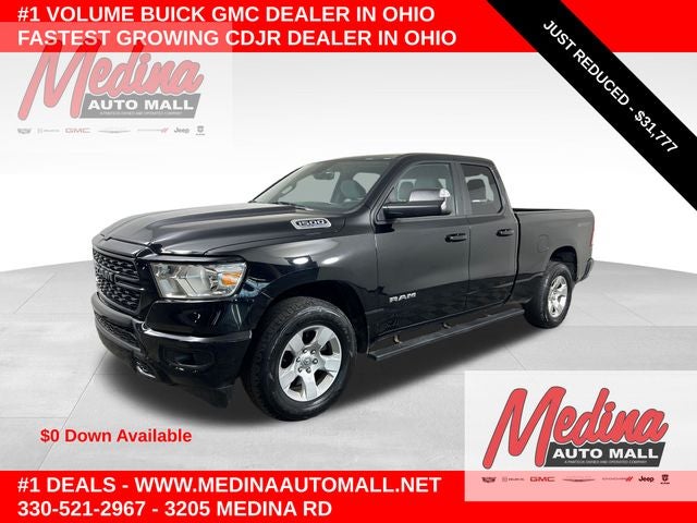 2023 RAM 1500 Big Horn/Lone Star in Diamond Black Crystal Pearlcoat — front three-quarter view