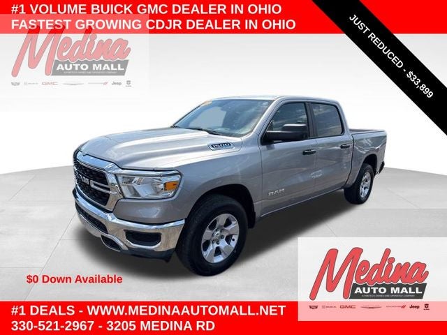 2023 RAM 1500 Big Horn/Lone Star in Billet Silver Metallic Clearcoat — front three-quarter view